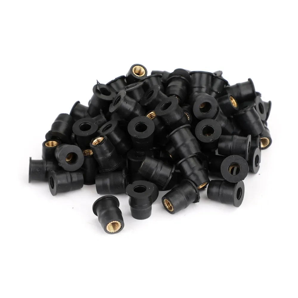 100 Cantidad 10-32 M5 Tuerca de goma para parabrisas & Tuercas de carenado de 3/8" - 5 mm genéricas