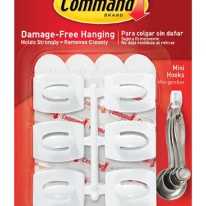 Gancho de plástico 3M Command Mini de 1 1/8 pulg. de largo, paquete de 18 (paquete de 4) - Oferta de la semana