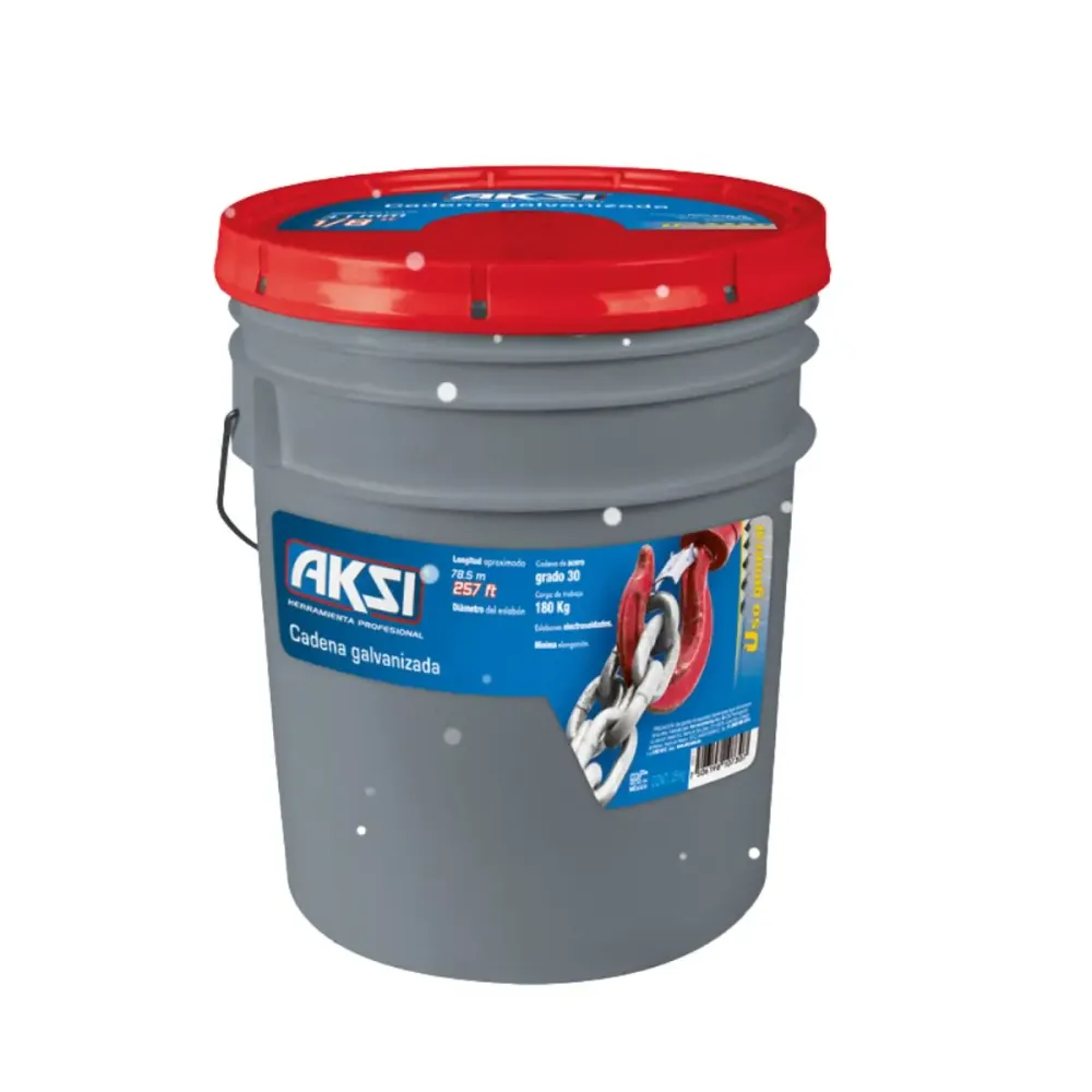 Cadena galvanizada 1/8" cubeta 25 kg Aksi