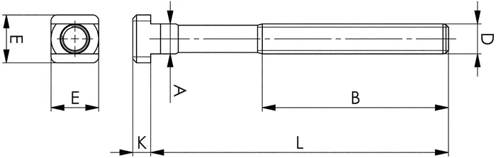 AMF Tornillo para ranura en T DIN 787 Ranura en T 14 mm M12 Longitud 100 mm ( 4000833319 )