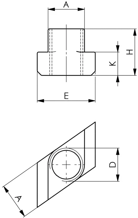 Tuerca para ranura en T AMF nº 510 Ranura en T 22 mm M20 ( 4000833222 )