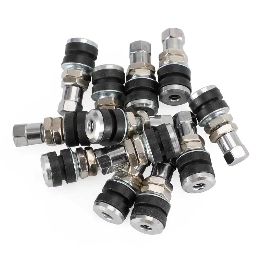 ATV Go-karts Hot Rods 12 piezas vástagos de válvula de neumático de metal cromado corto pernos TR161