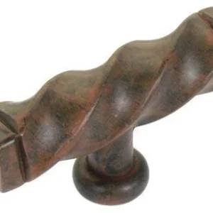 Tirador de Gaveta o Puerta de Bronce Sólido de 2,5" Modelo Twisted Rusted Iron AVANTE HARDWARE