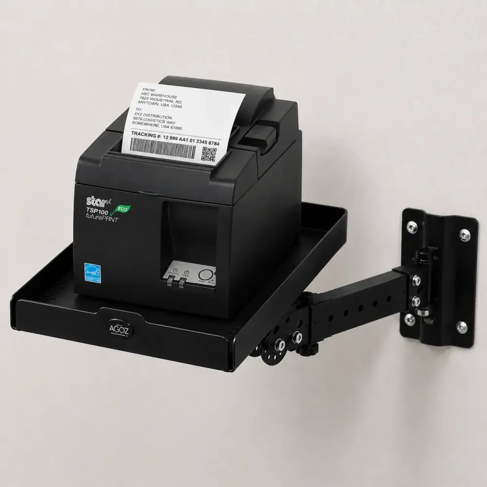 Bandeja de brazo oscilante de acero inoxidable para impresora de etiquetas Star Micronics