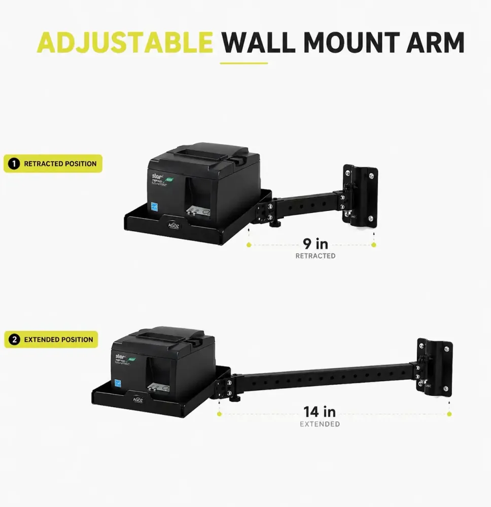 Bandeja de brazo oscilante de acero inoxidable para impresora de etiquetas Star Micronics