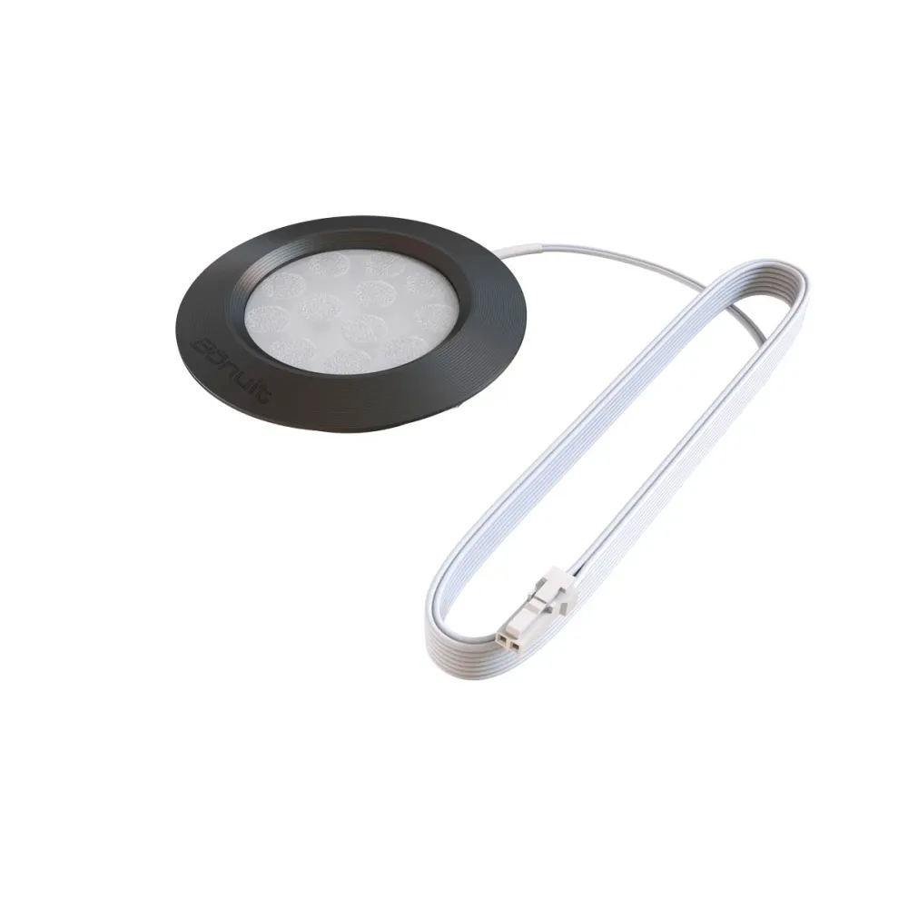 Bala led de incrustar aluminio negro o anodizado, con luz integrada neutra o cálida Negro Bonuit