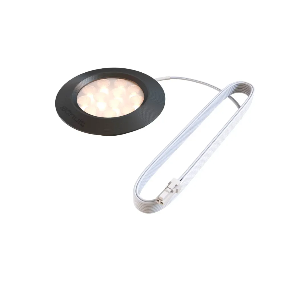 Bala led de incrustar aluminio negro o anodizado, con luz integrada neutra o cálida Negro Bonuit