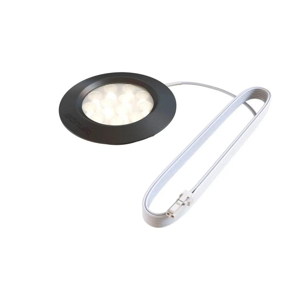 Bala led de incrustar aluminio negro o anodizado, con luz integrada neutra o cálida Negro Bonuit