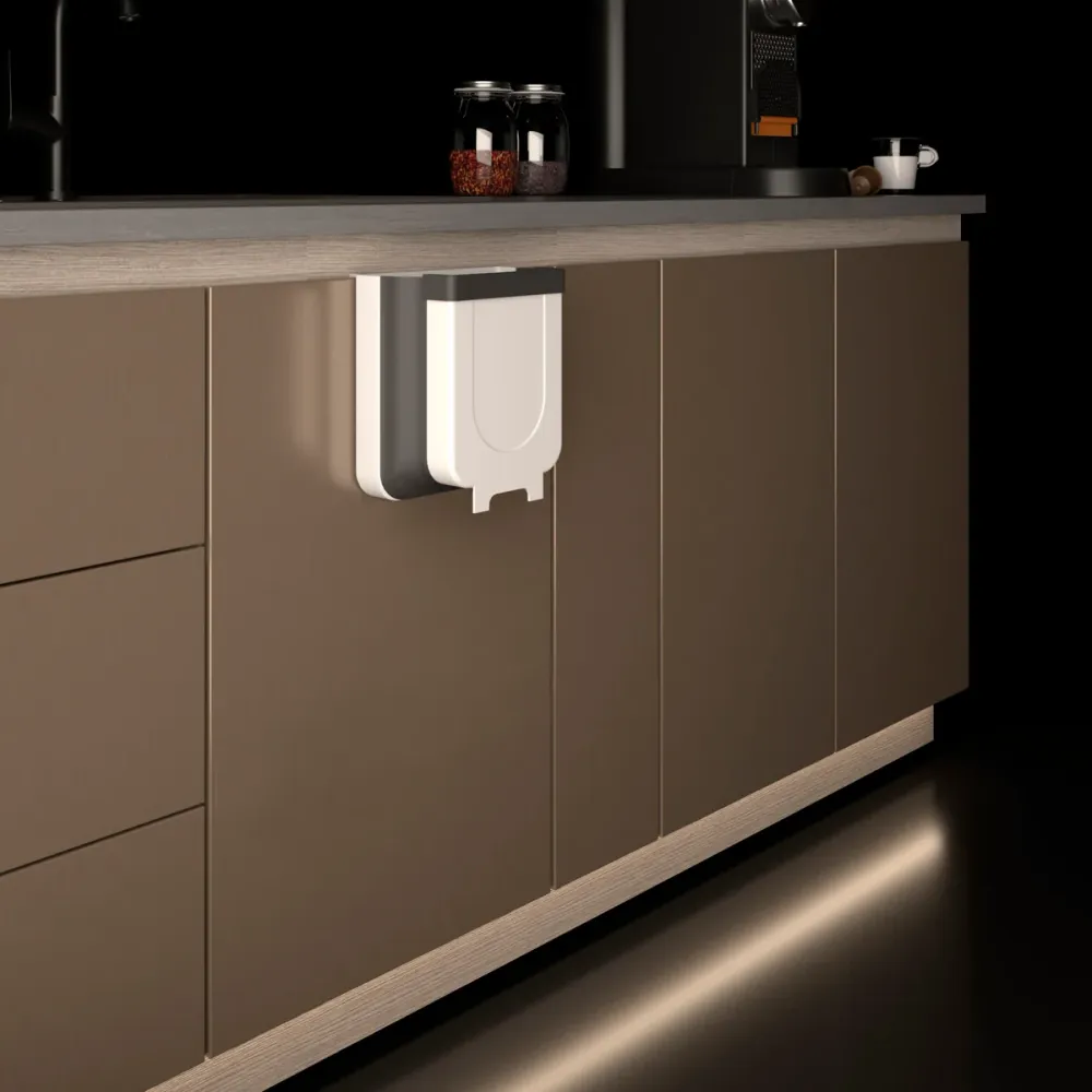 Basurero plástica seis litros de capacidad para puerta Blanco Bonuit