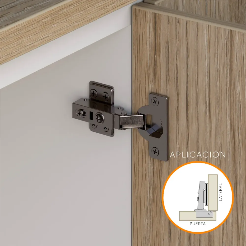Bisagra de cazoleta para mueble cierre lento titanio - negro Bonuit