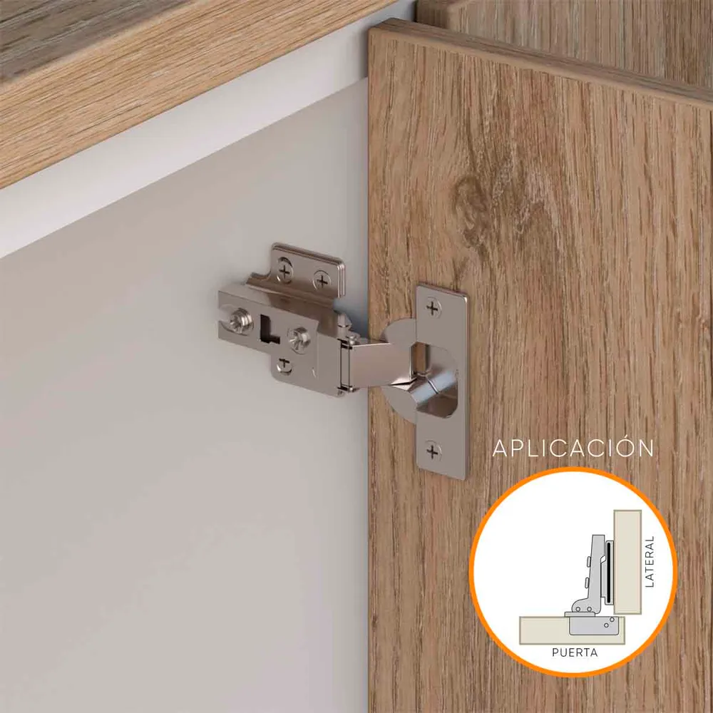 Bisagra de cazoleta para mueble slide on de 110° Niquelado Bonuit