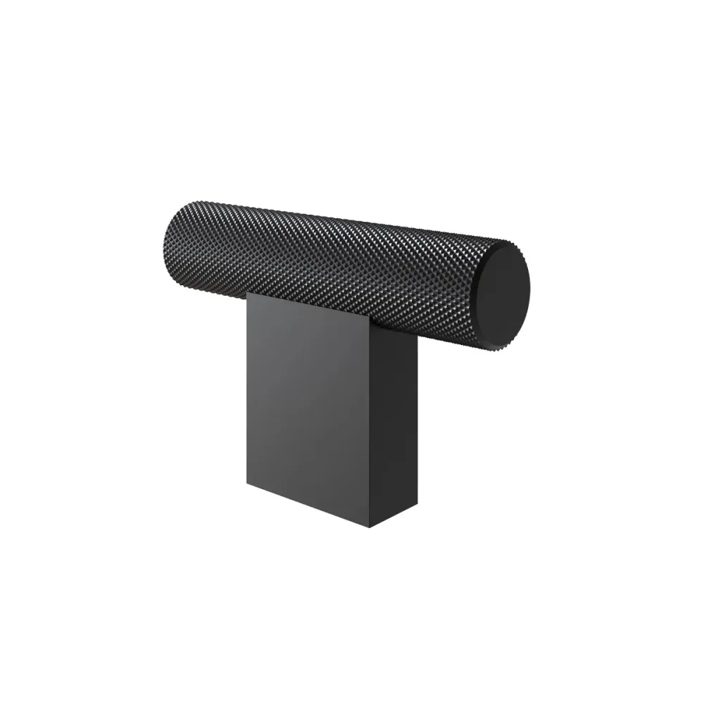 Botón tubular en aluminio trenzado negro ø 35 mm Bonuit