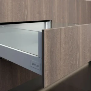 Cajón costado metálico Bonuit max alto con vidrio Blanco