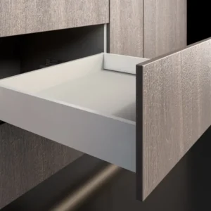 Cajón costado metálico recto Bonuit slim box bajo Blanco