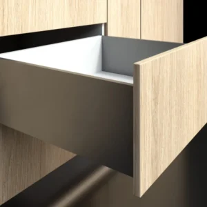 Cajón costado metálico recto Bonuit slim box alto Blanco