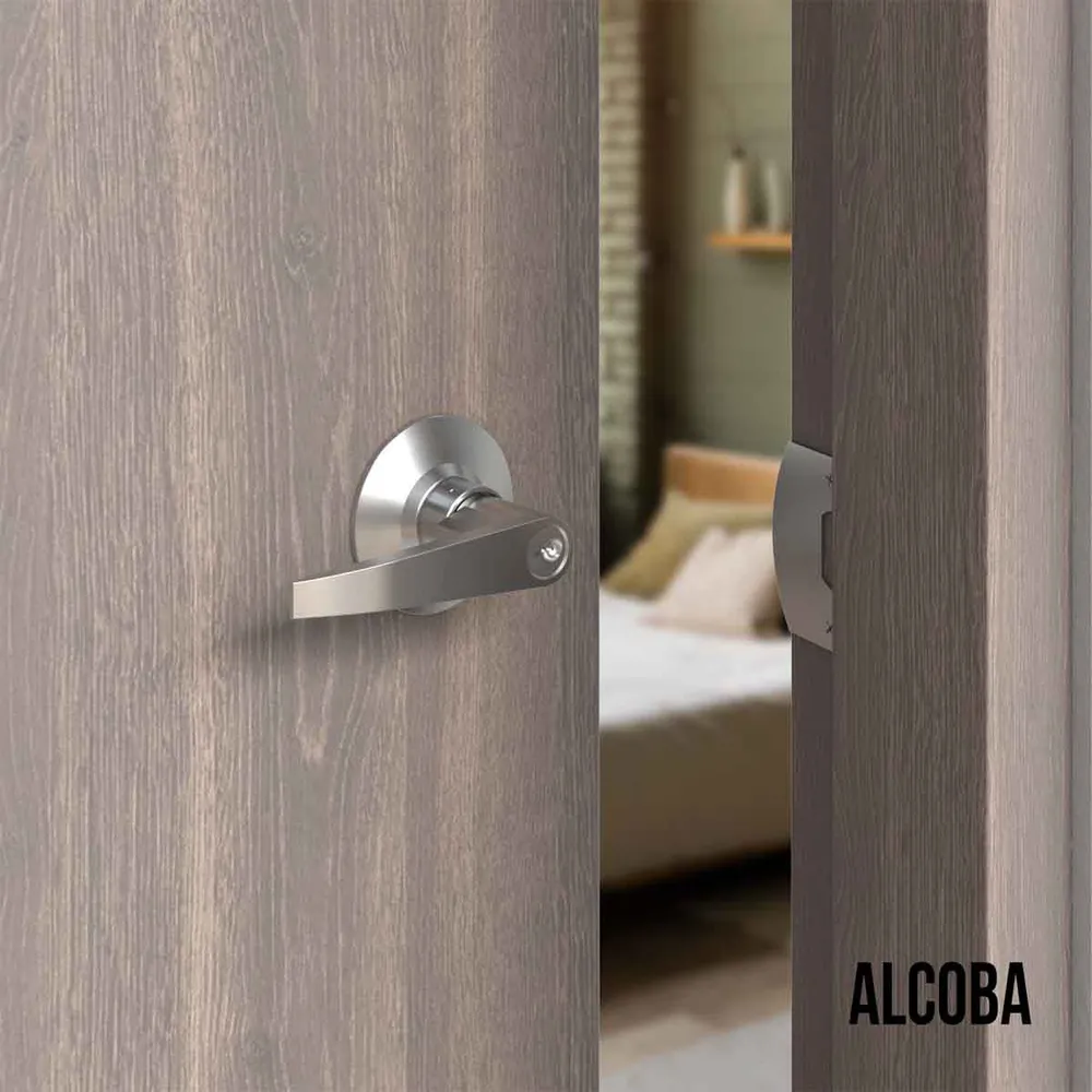 Cerradura chapa palanca tubular plus para puerta de paso Niquelado Bonuit