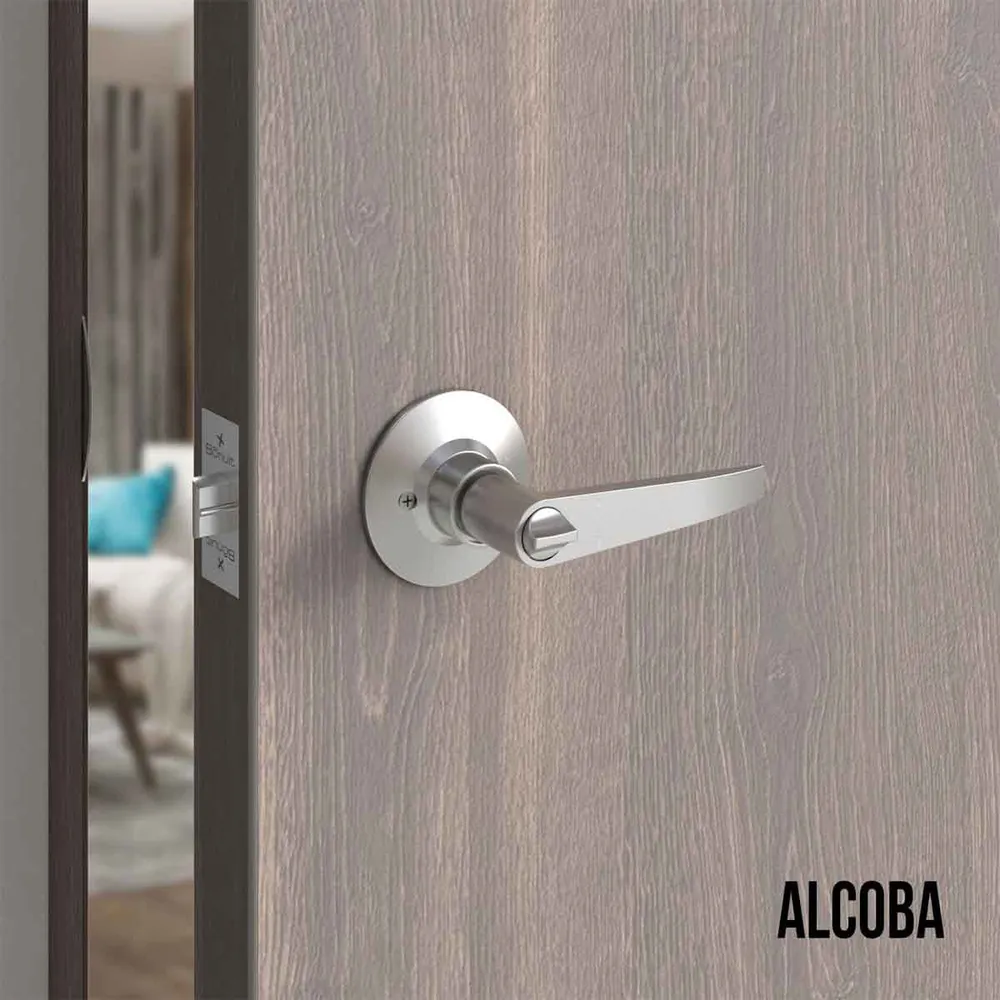 Cerradura chapa palanca tubular plus para puerta de paso Niquelado Bonuit