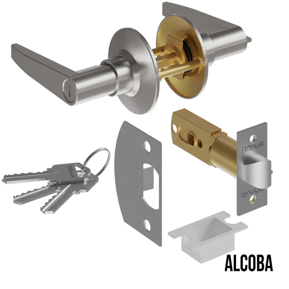 Cerradura chapa palanca tubular plus para puerta de paso Niquelado Bonuit