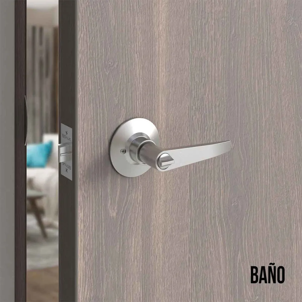 Cerradura chapa palanca tubular plus para puerta de paso Niquelado Bonuit