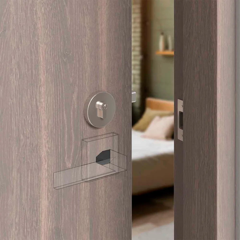 Cerrojo tubular premium escudo redondo puerta principal llave-mariposa Niquelado Bonuit
