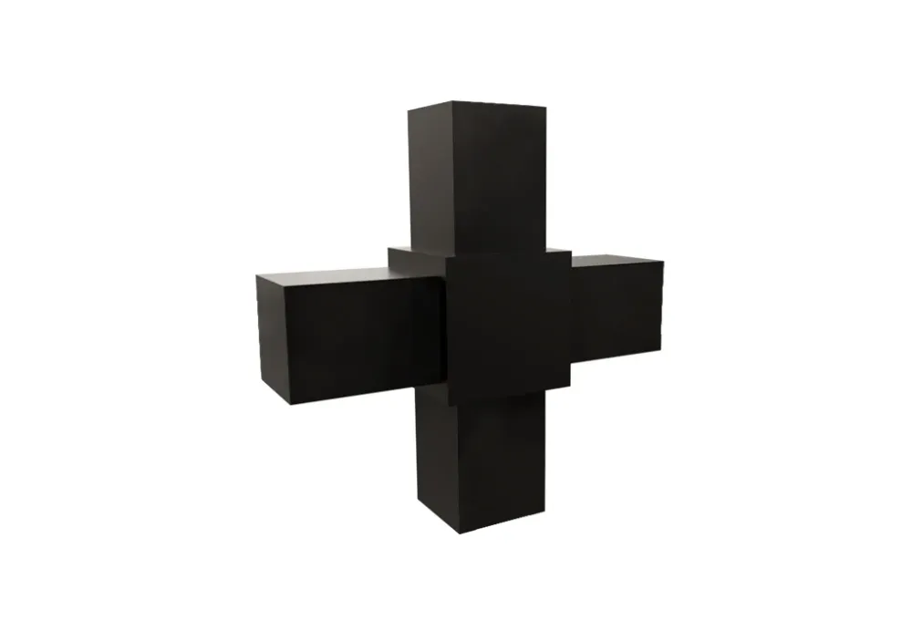 Conector cubo modular en cruz negro Bonuit