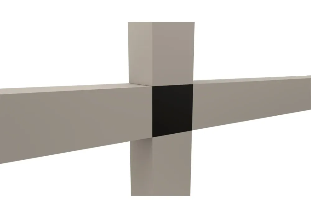 Conector cubo modular en cruz negro Bonuit