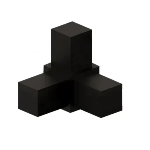 Conector cubo modular 3 vias negro Bonuit