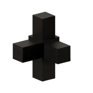 Conector cubo modular 4 vias negro Bonuit