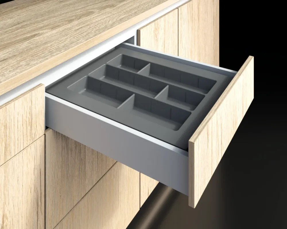 Cubiertero organizador plástico gris serie A2 390X480X50 Bonuit