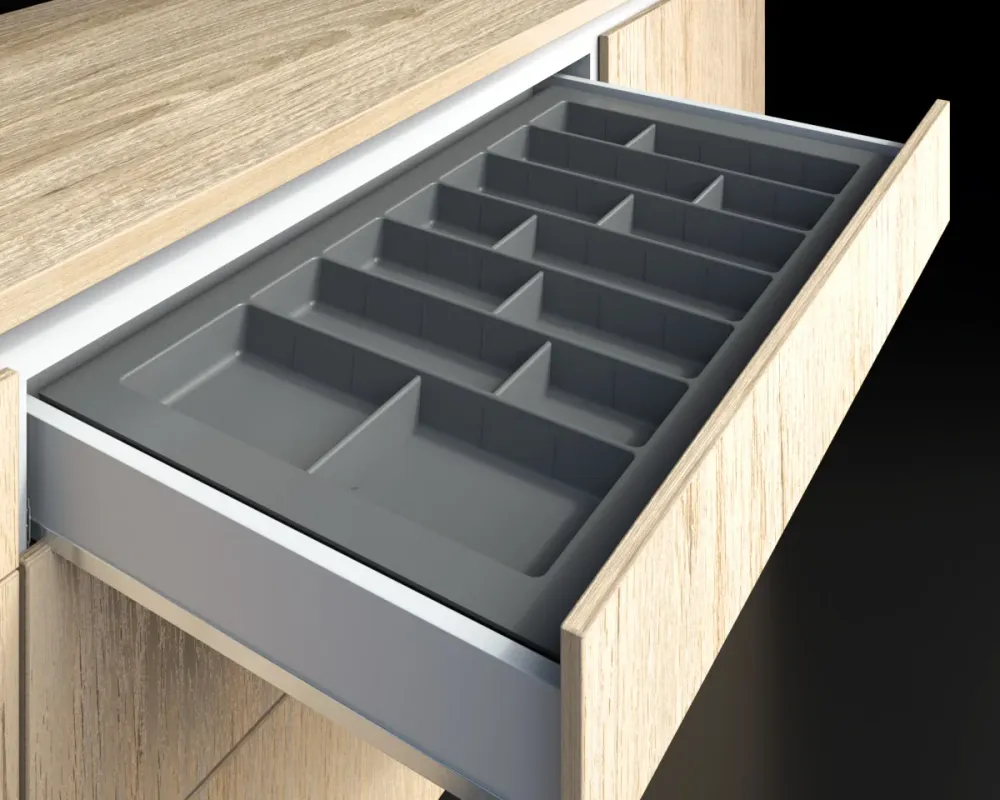 Cubiertero organizador plástico gris serie A2 830X480X50 mm Bonuit