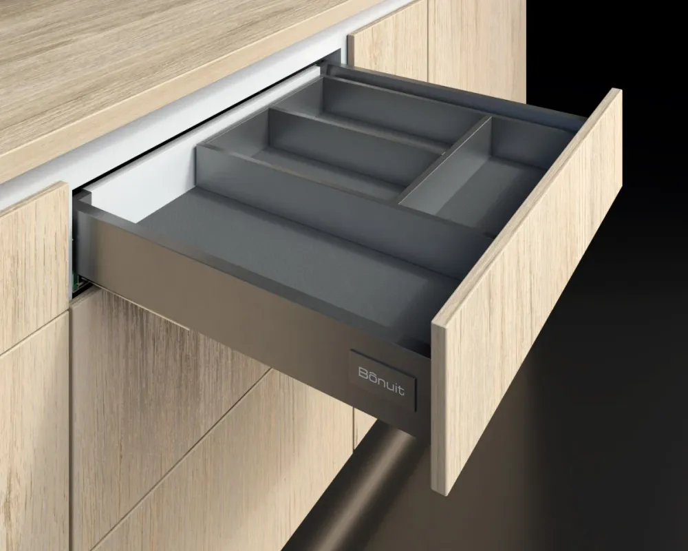 Cubiertero y sistema de separaciones o divisiones en aluminio 400X500 para cajon Bonuit