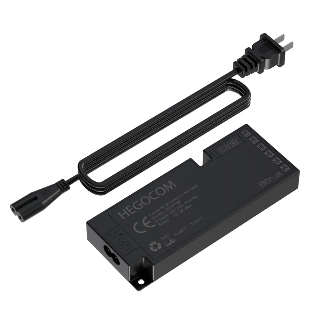 Fuente de poder (cinco metros) dimerizable Negro Bonuit