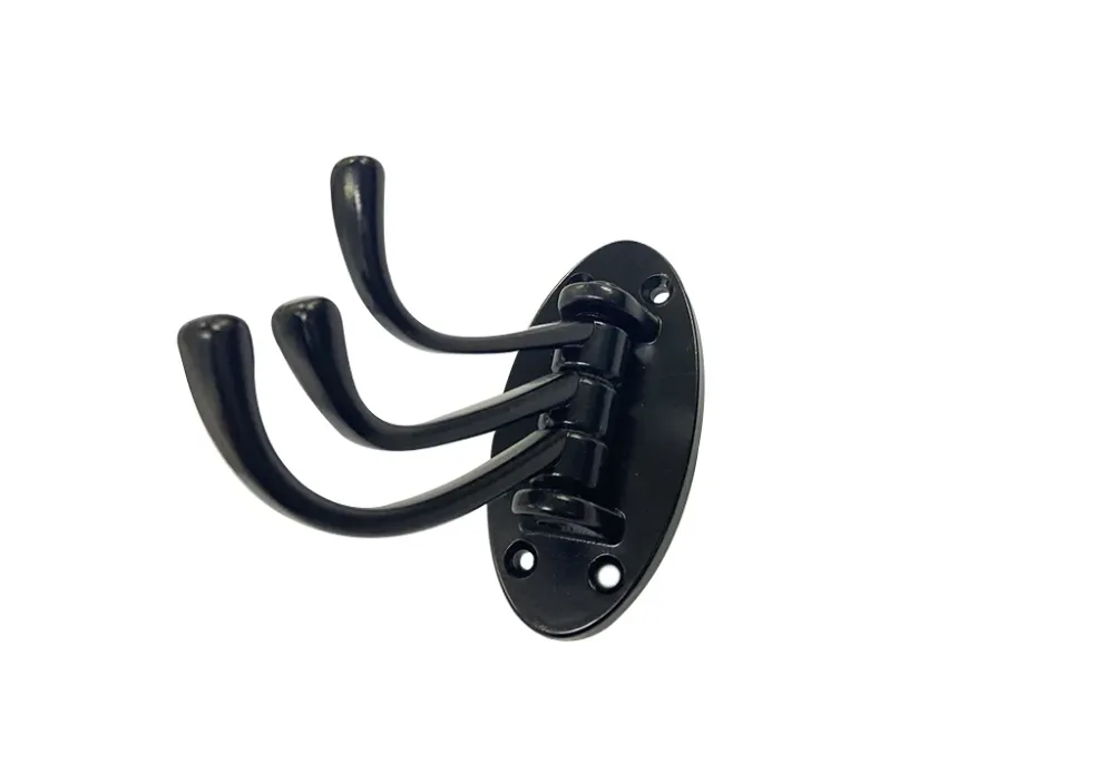 Gancho perchero zamak escualizable triple negro Bonuit