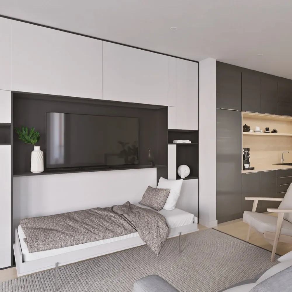 Herraje para cama sencilla horizontal- oculto pared Bonuit