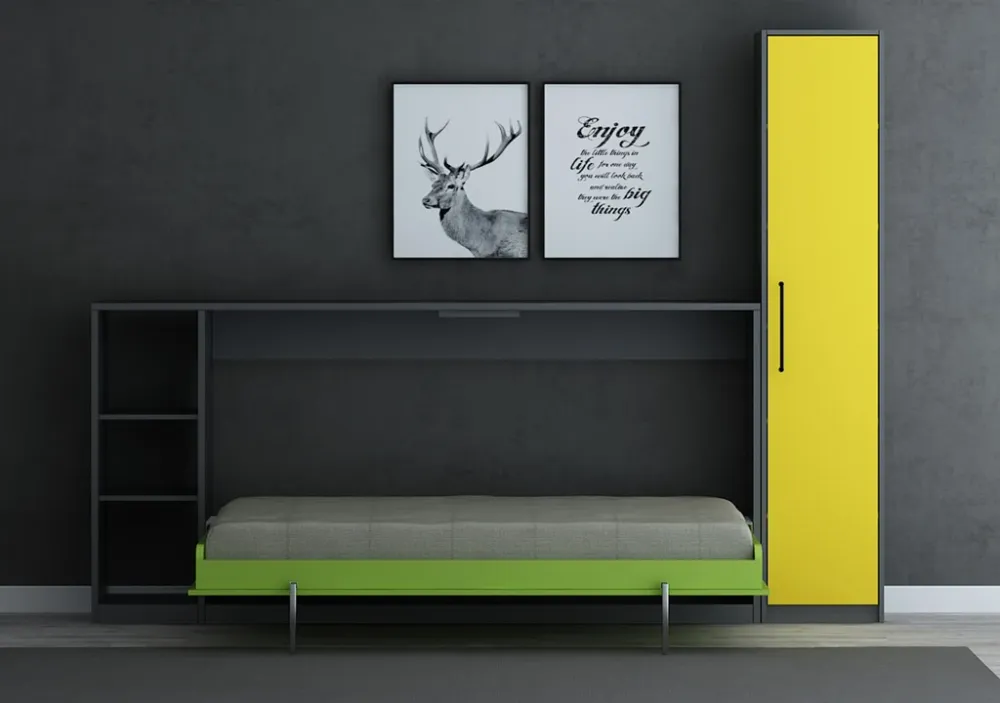 Herraje para cama sencilla horizontal- oculto pared Bonuit