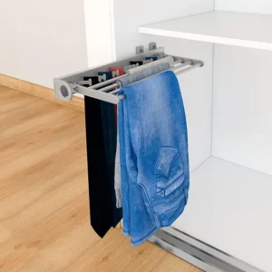Organizador pantalonero con riel extendible gris o negro Gris Bonuit