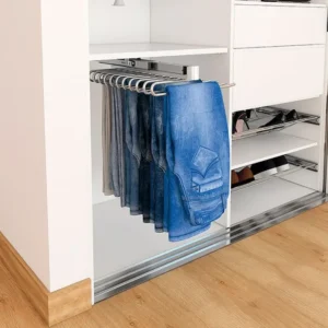 Organizador pantalonero 11 ganchos cromo o negro Brillante Bonuit