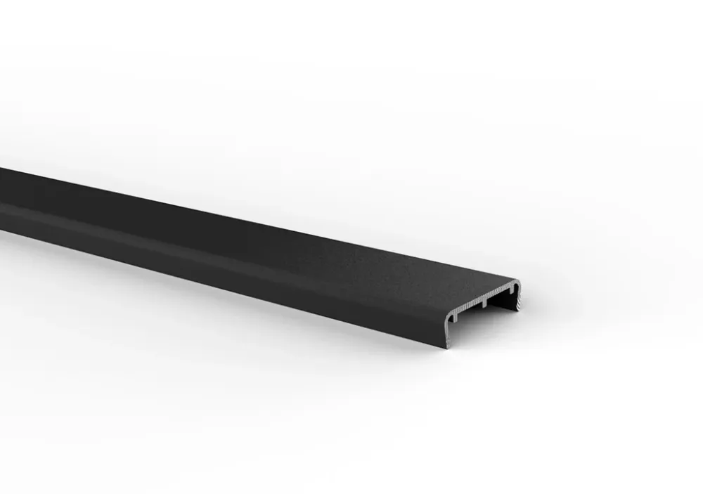 Perfil canto no ranura para tablero 15mm x 3m pintura negra Bonuit