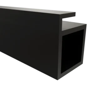 Perfil cubo modular soporte vidrio x 3m pintura negra Bonuit