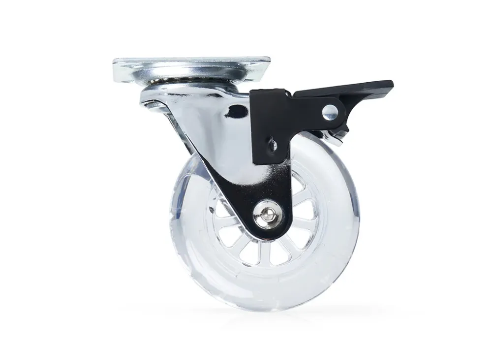 Rodachina. pu transparente con fre. 64 kilos h: 97 mm ø 75 mm Bonuit