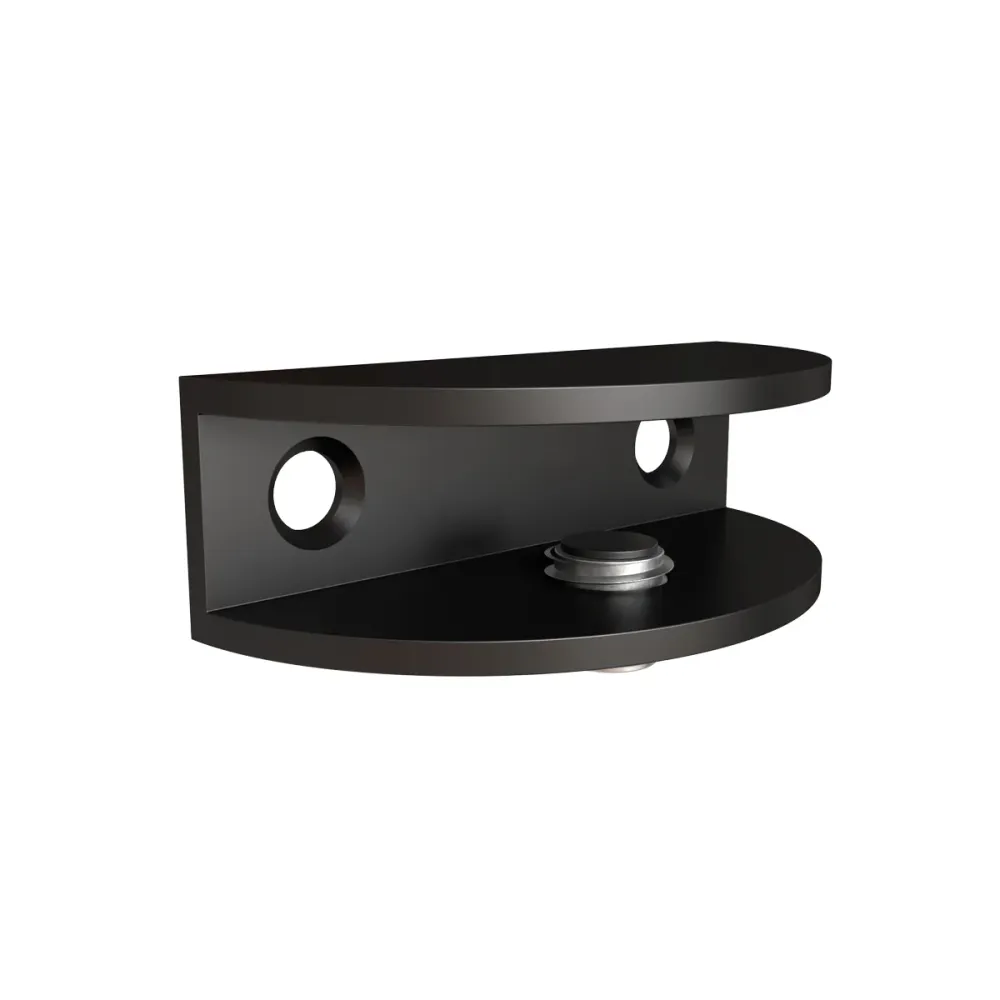Soporte entrepaño vidrio de 12 mm negra Bonuit