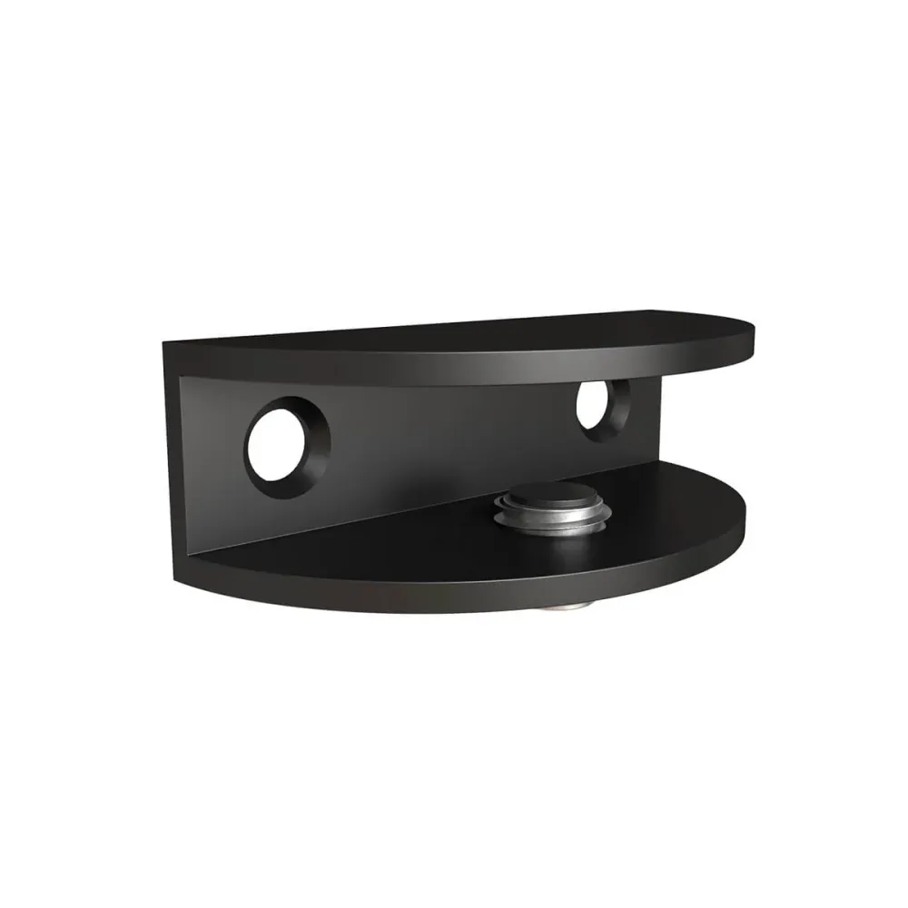 Soporte entrepaño vidrio de 10 mm negra Bonuit