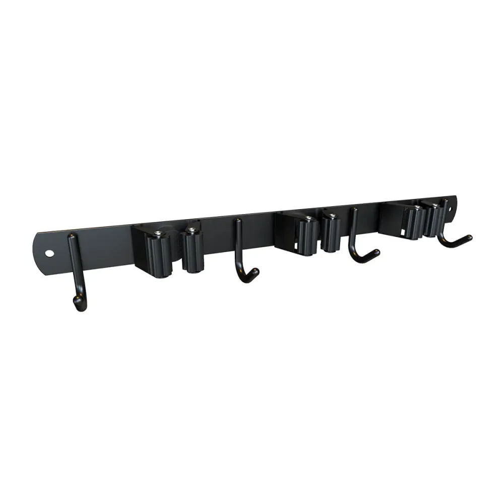 Soporte pared 3 clips + 4 ganchos negra Bonuit