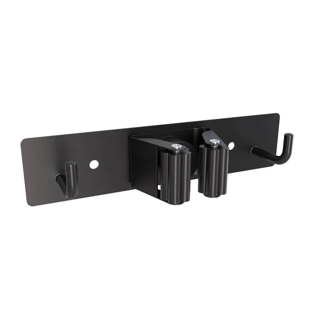Soporte pared 1 clips + 2 ganchos negra Bonuit