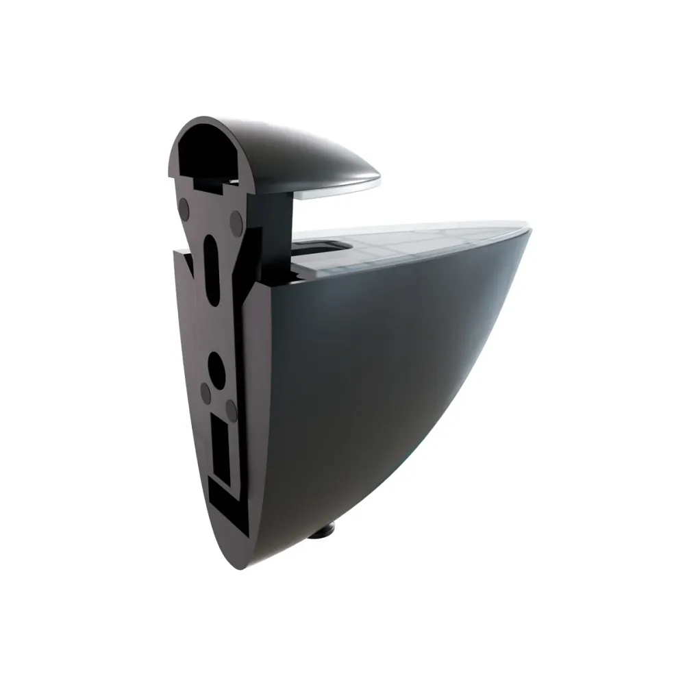 Soporte pared vidrio 880 negra 75 mm Bonuit