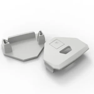 Tapa 45° para perfil de sobreponer con perforación Bonuit
