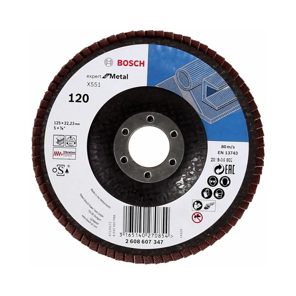 Discos de láminas Bosch X551 Expert Metal 125 mm, K120, 10 piezas (10x 2608607347) Bosch Professional