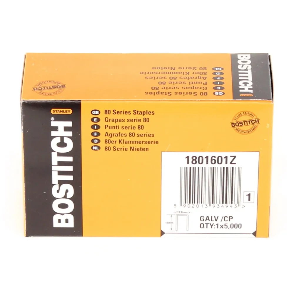 Bostitch Grapas - 5.000 unidades / serie 80 / 16 mm ( 1801601Z )