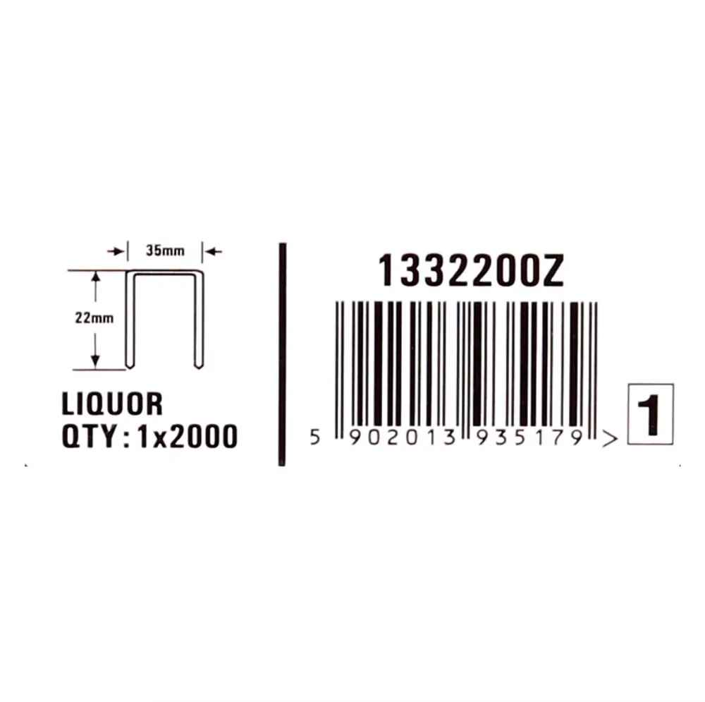 Bostitch Grapas para cartón A7/8 133 (/35) - 22 mm / Licor - 2.000 grapas ( 1332200Z ) para DSA-3522-E / DS-3522-E / MS-35...