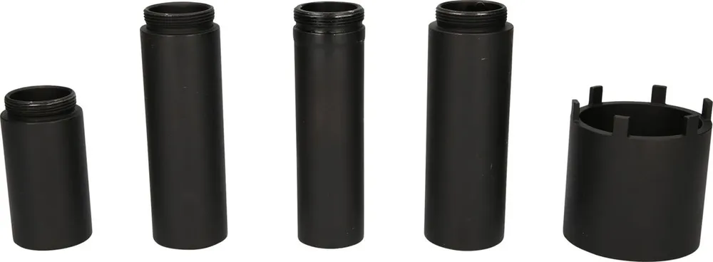KS TOOLS Juego de llaves para tuercas ranuradas con 4 tubos guí para Mercedes, Ø 63 mm, 5 pzs ( 460.5370 ) BRILLIANT TOOLS